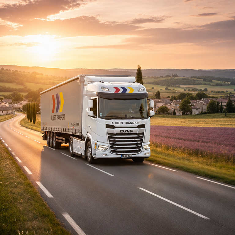 alt="Camion poids lourd Albert Transport