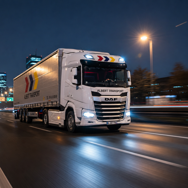 alt="Camion poids lourd Albert Transport